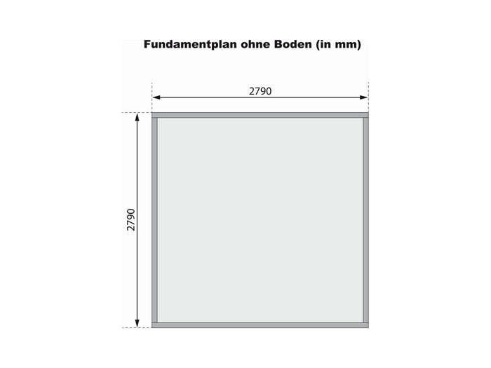 Karibu Gartenhaus Trittau 3 natur mit Anbaudach 4,4 m
