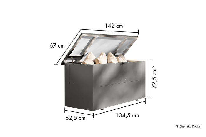 Karibu Metallbox Himalia 1, graualuminium