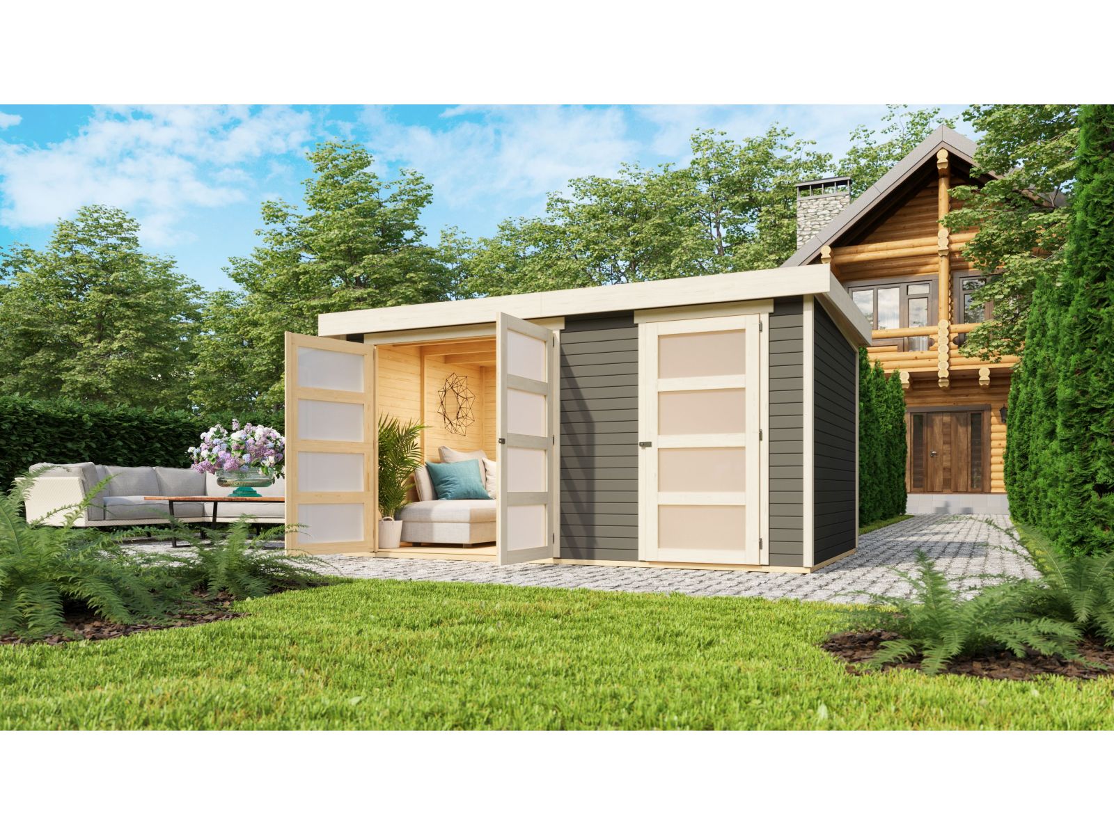 Karibu Systemhaus Mühlentrup 2 terragrau 19 mm