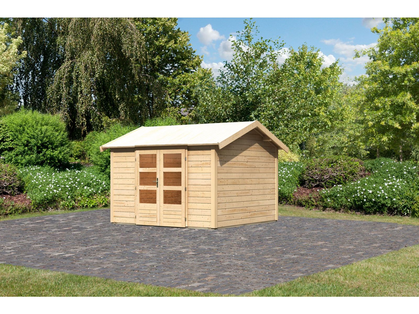 Karibu Gartenhaus Theres 7 natur 28 mm