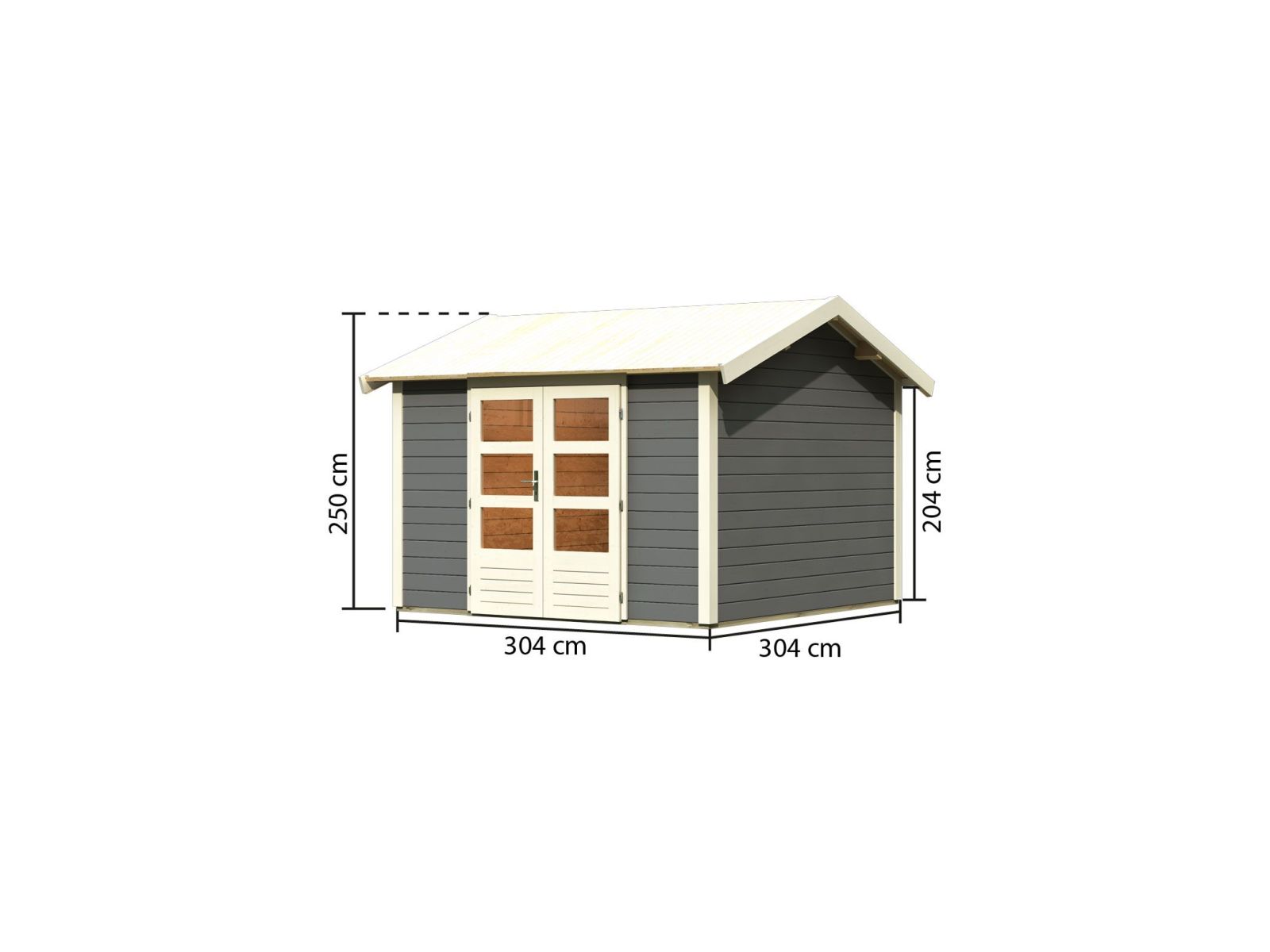 Karibu Gartenhaus Theres 7 terragrau 28 mm