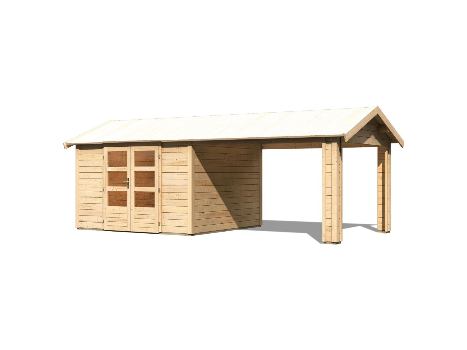 Karibu Gartenhaus Theres 7 natur- 1 Dachbausbauelement