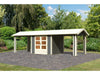 Karibu Gartenhaus Theres 3 terragrau- 2 Dachbausbauelemente