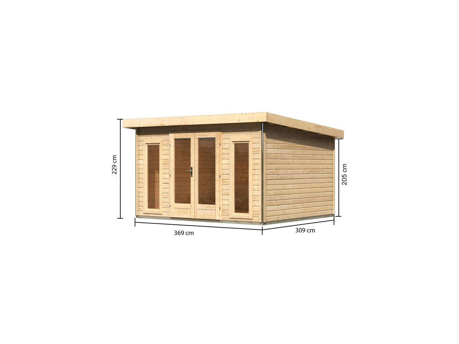 Karibu Gartenhaus Radeburg 2 natur 38 mm