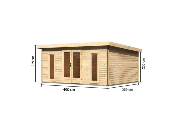 Karibu Gartenhaus Radeburg 4 natur 38 mm
