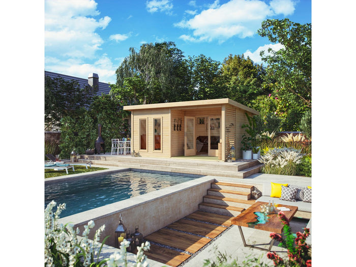 Karibu Gartenhaus Radeburg 5 natur inkl. Terrasse