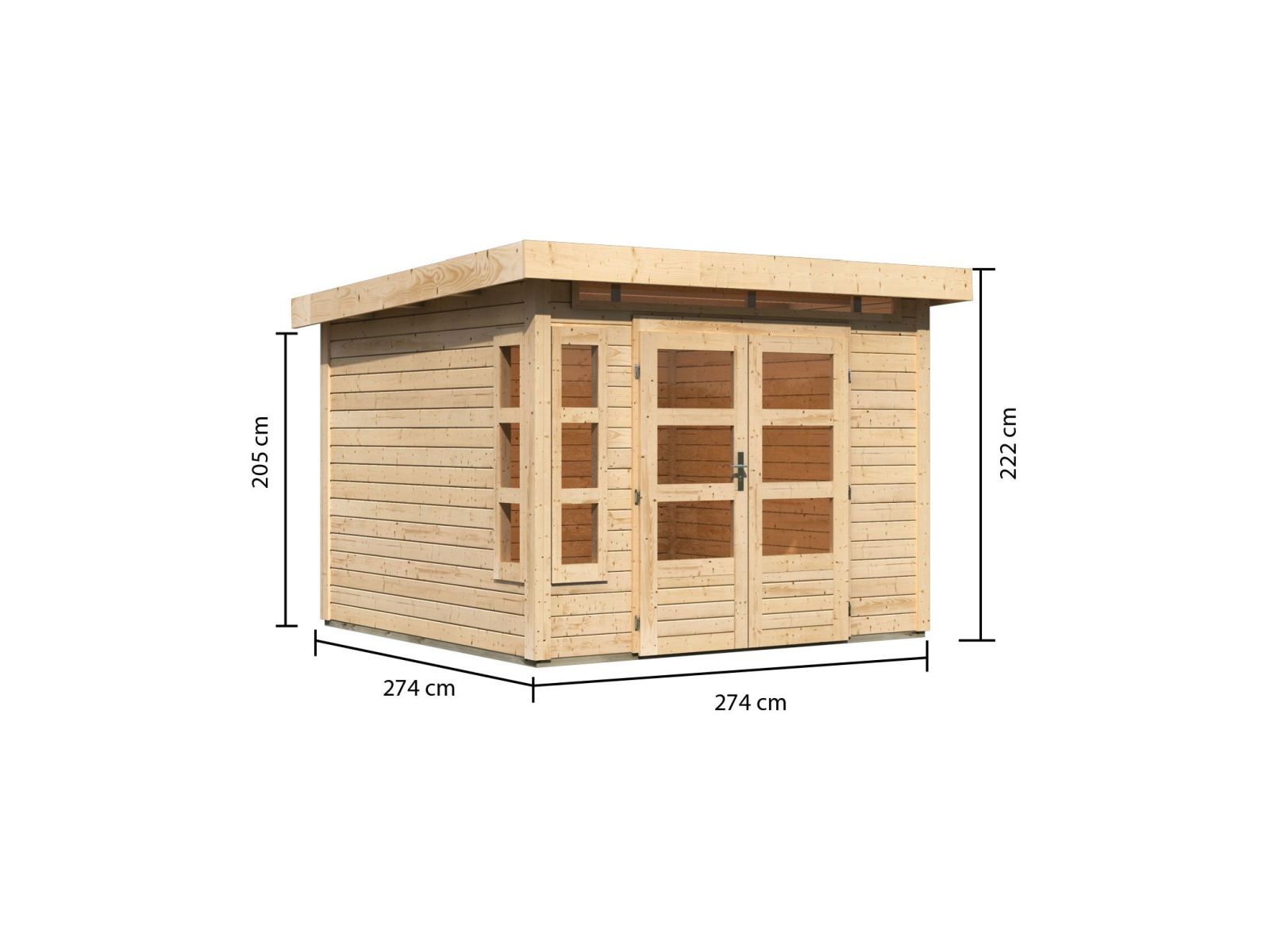 Karibu Gartenhaus Kastorf 6 - 28 mm natur