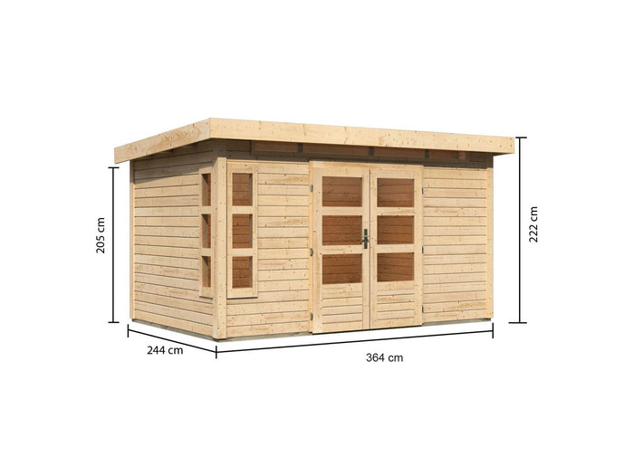 Karibu Gartenhaus Kastorf 7 - 28 mm natur