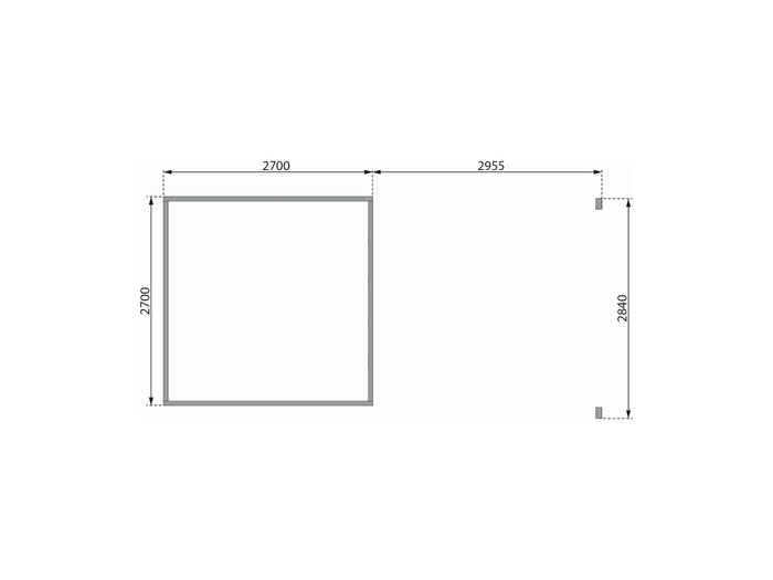 Karibu Gartenhaus Kastorf 6 - 28 mm natur mit Anbaudach 3,2 m