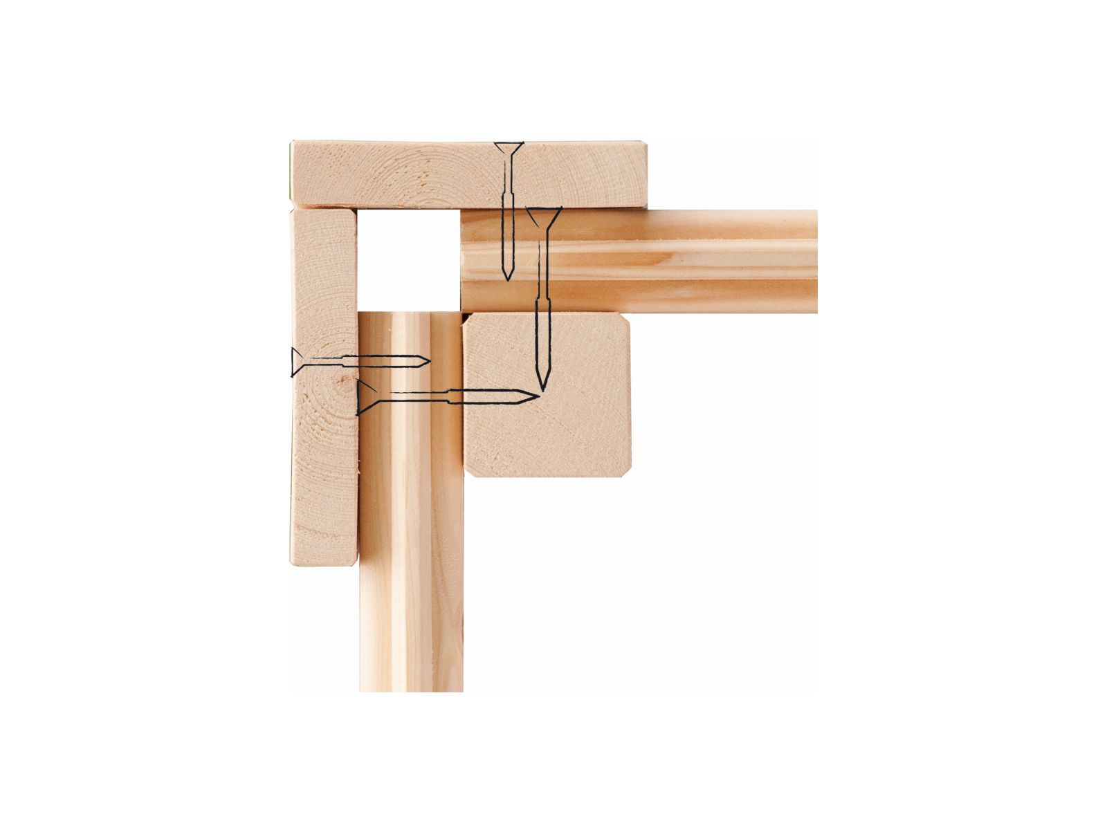 Karibu Gartenhaus Kastorf 7 - natur mit Anbaudach 3,2 m und 28 mm Seiten- und Rückwand