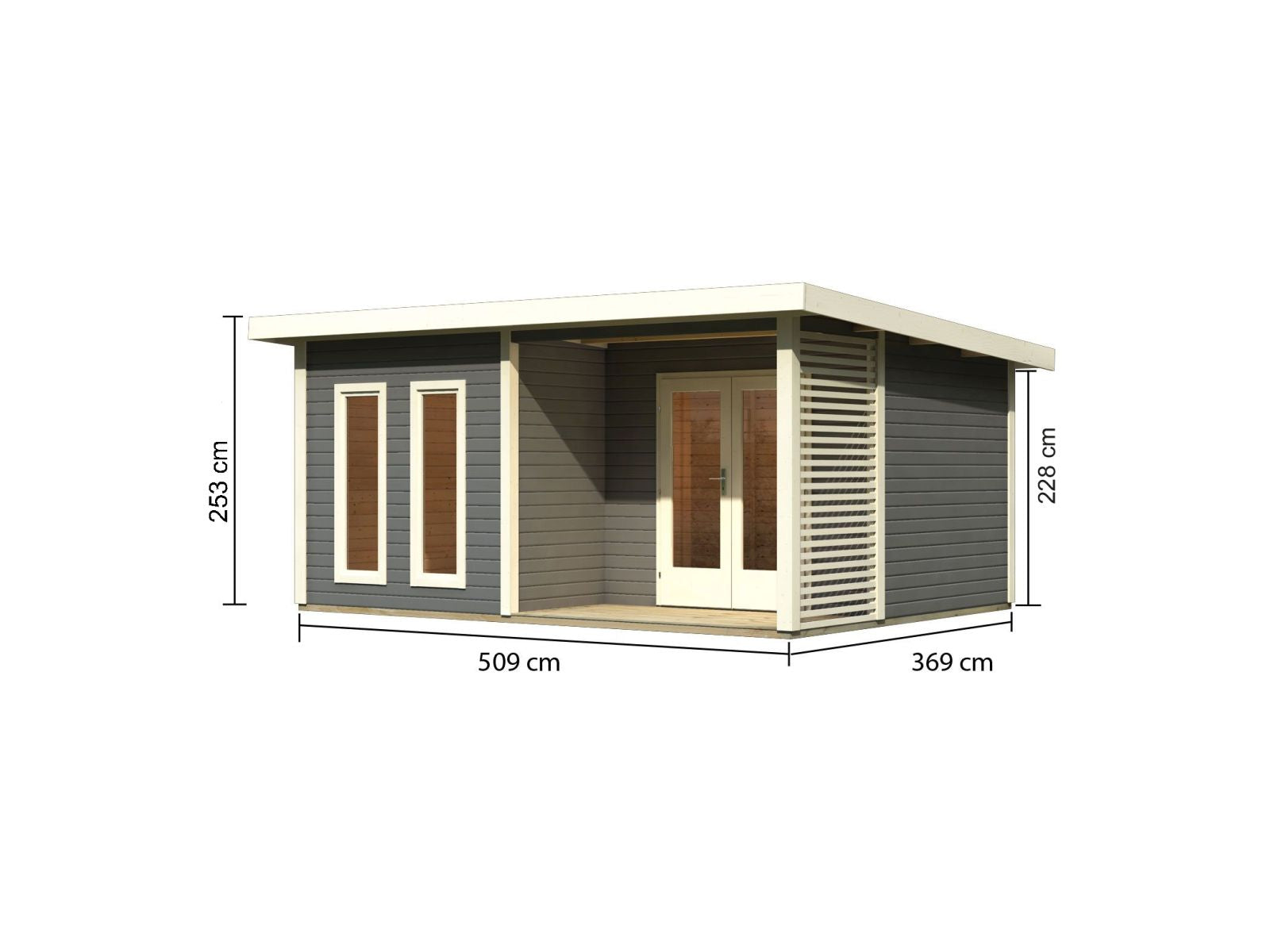 Karibu Gartenhaus Radeburg 5 terragrau inkl. Terrasse