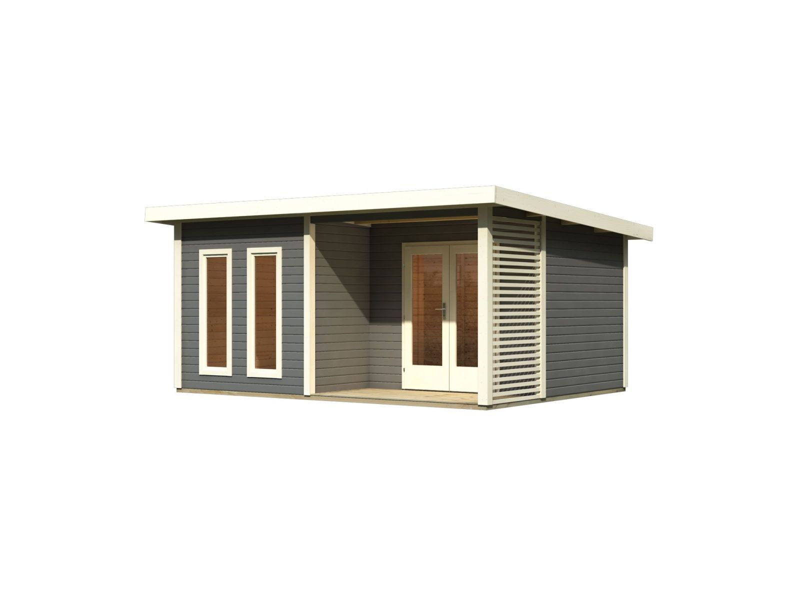 Karibu Gartenhaus Radeburg 5 terragrau inkl. Terrasse