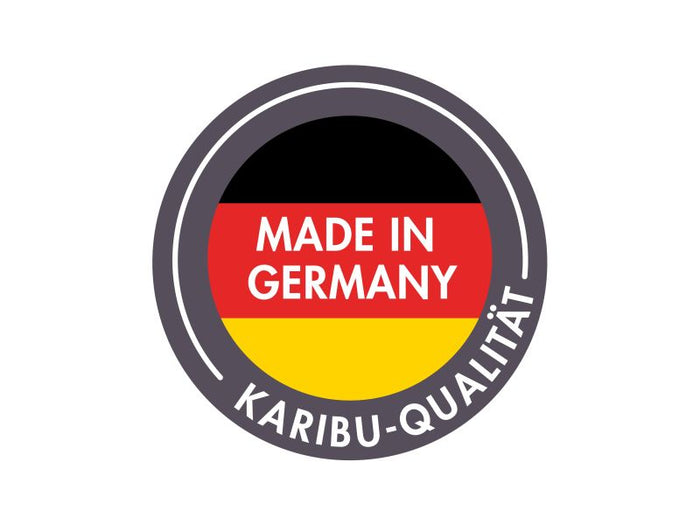 Karibu Saunahaus Arcadia, natur, 73 mm -inkl. 9 kW Ofen ext. Steuerung