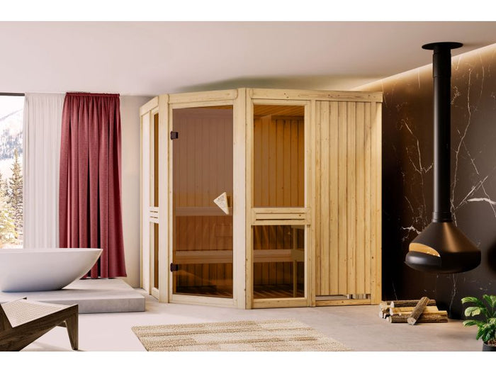 Amelia 2 - Karibu Sauna, inkl. 9 kW Ofen integr. Steuerung