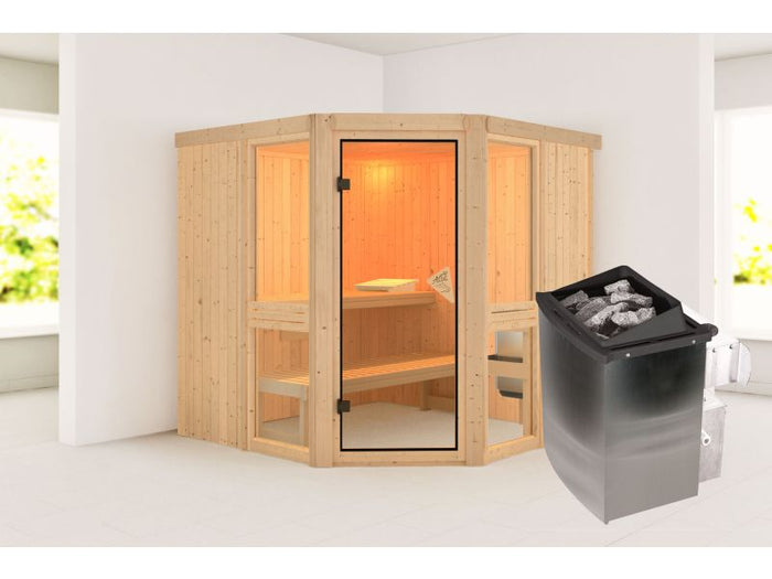 Amelia 2 - Karibu Sauna, inkl. 9 kW Ofen integr. Steuerung