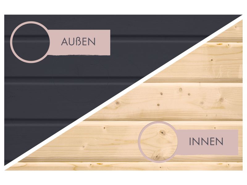 Karibu Hybrid Saunahaus Ares 1, anthrazit/graualuminium -ohne Ofen-