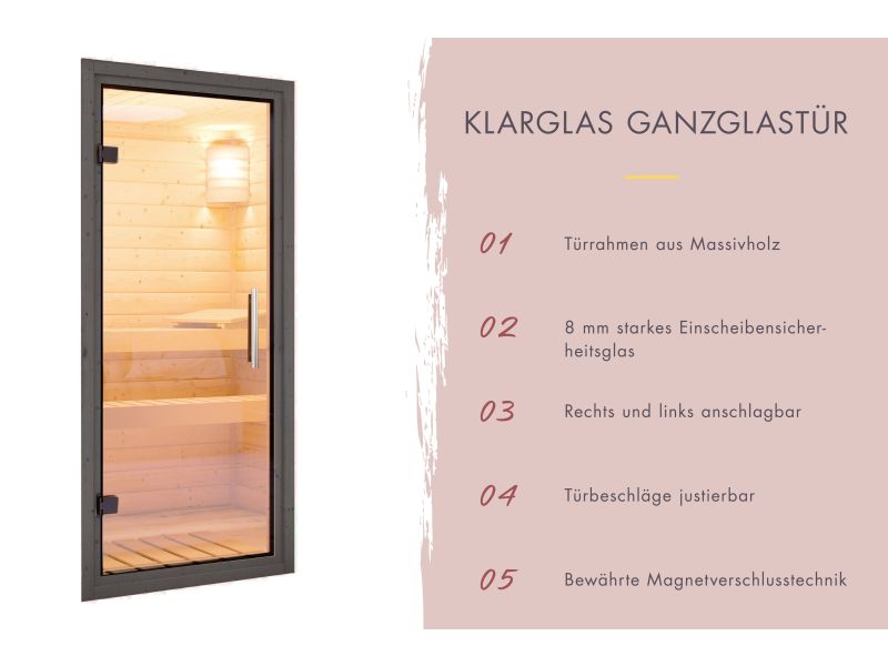 Karibu Hybrid Saunahaus Ares 2, anthrazit/graualuminium, inkl. 9 kW Ofen ext. Steuerung