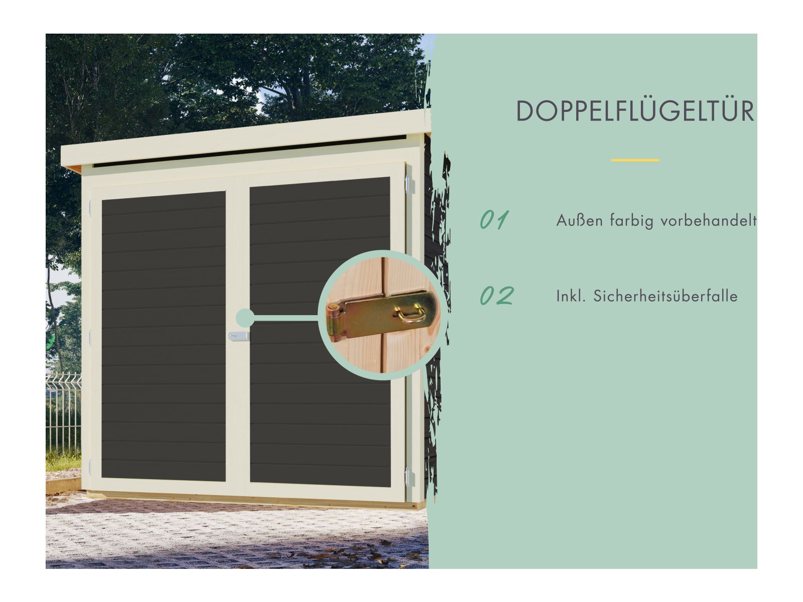 Karibu Fahrradgarage 3, terragrau 19 mm