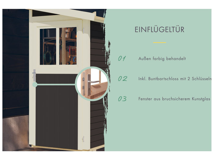 Karibu Anlehngartenhaus Görlitz terragrau 19 mm