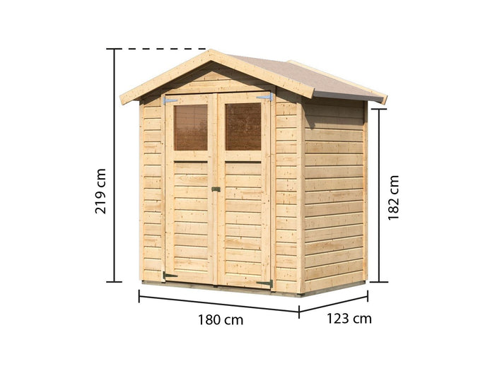 Karibu Gerätehaus Dahme 1 natur 14 mm