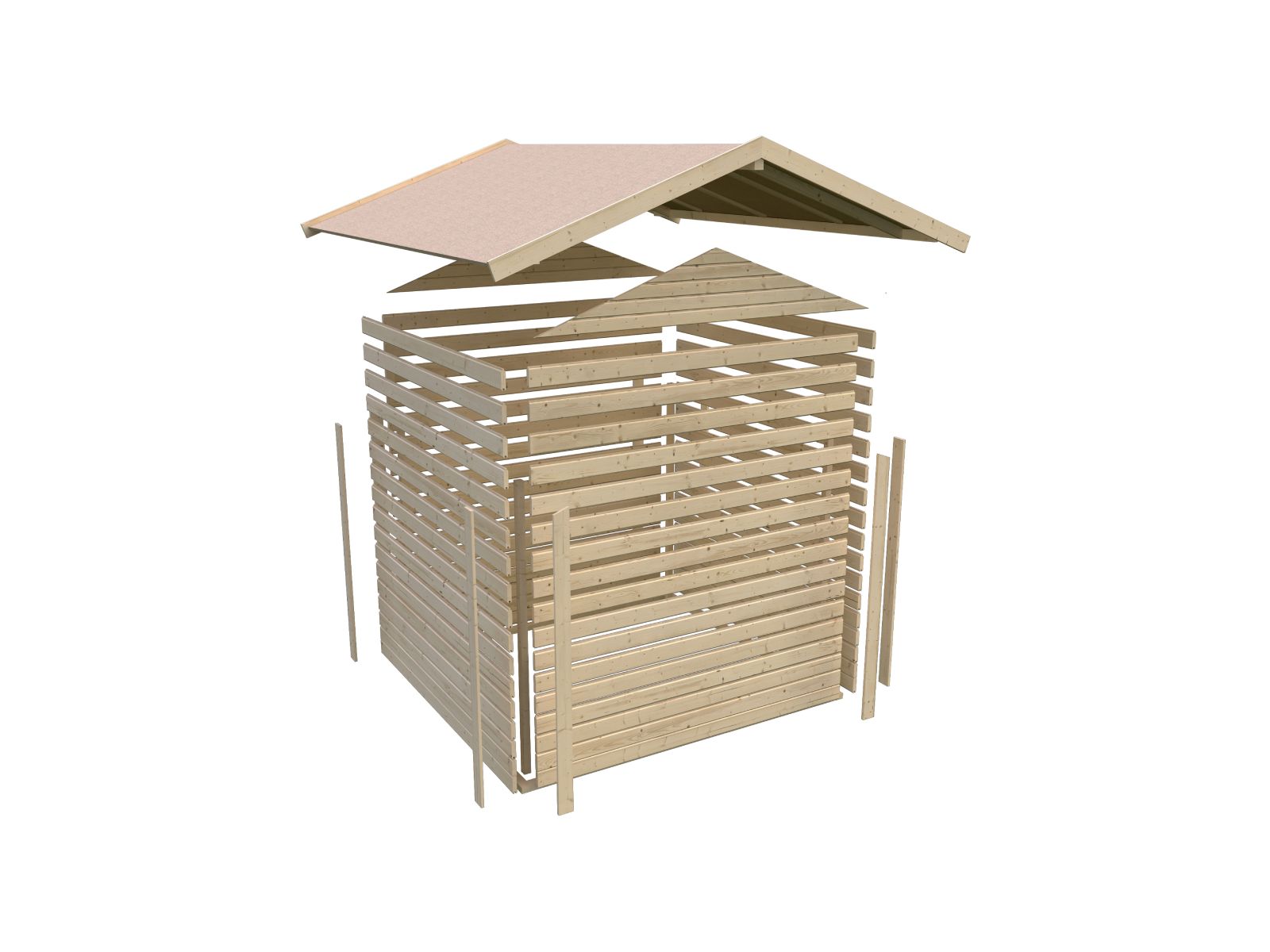 Karibu Gerätehaus Dahme 1 natur 14 mm