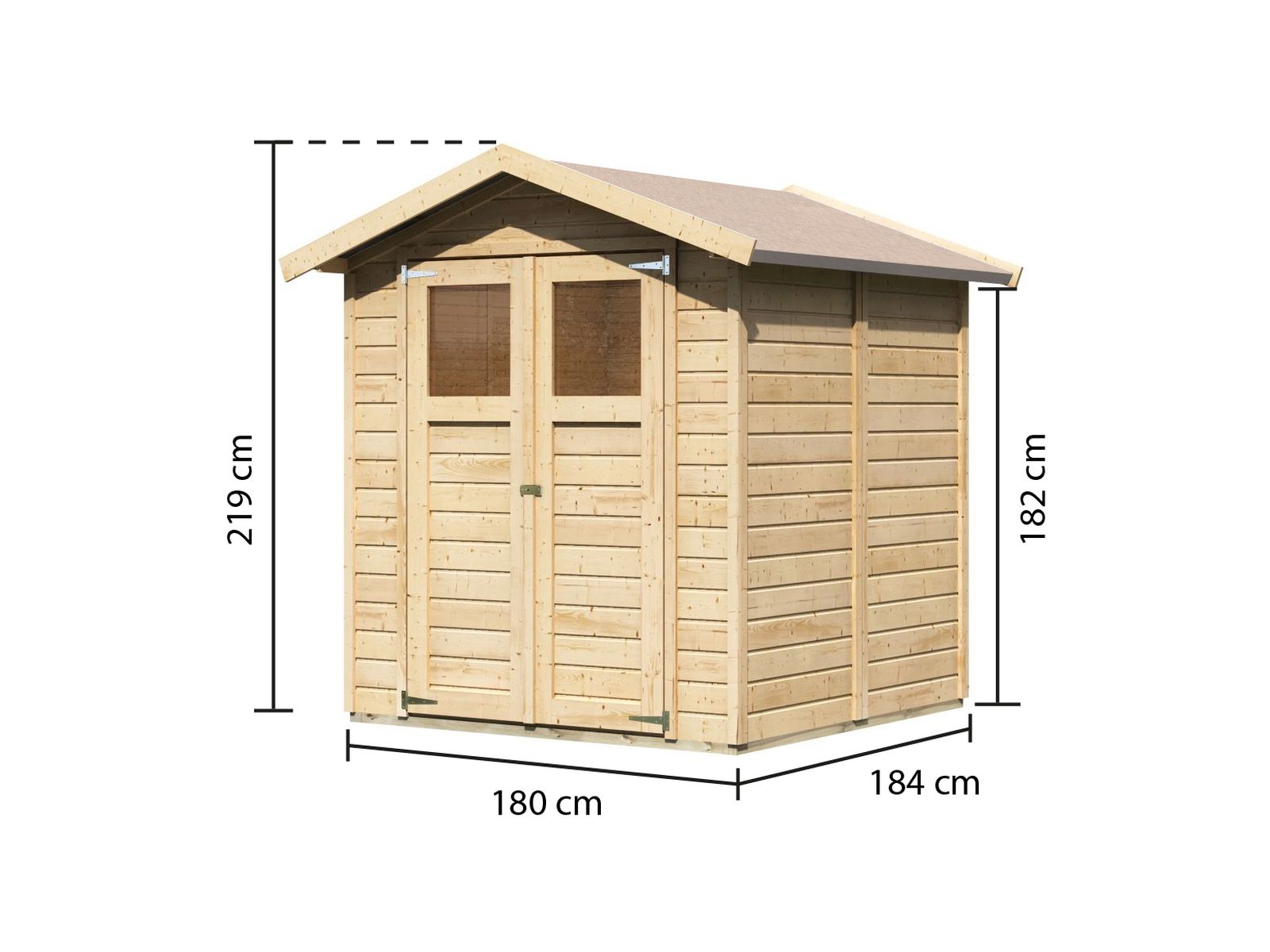 Karibu Gerätehaus Dahme 3 natur 14 mm