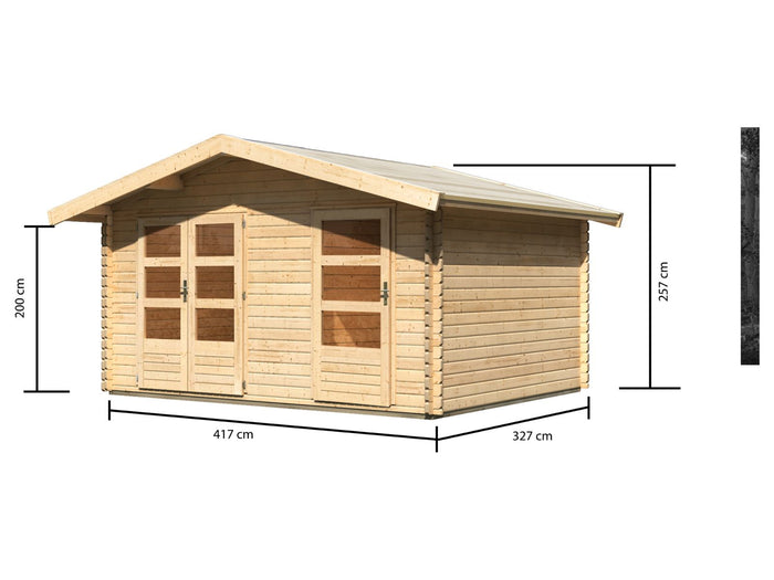 Karibu Gartenhaus Lagor 1 38 mm 2-Raum-Haus