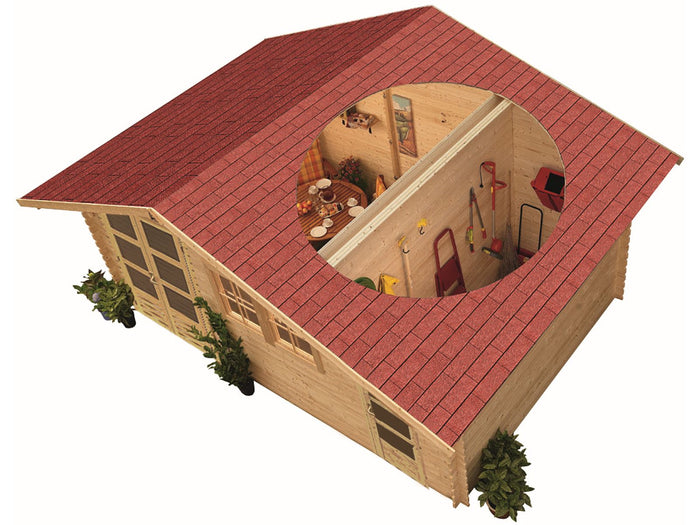 Karibu Gartenhaus Lagor 2 38 mm 2-Raum-Haus