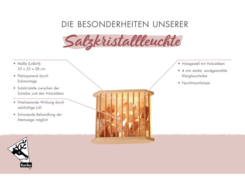 Karibu Sauna Salzkristalleuchte