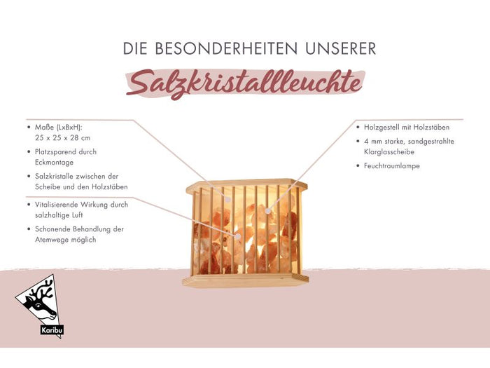 Karibu Sauna Salzkristalleuchte