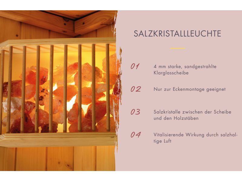 Karibu Sauna Salzkristalleuchte