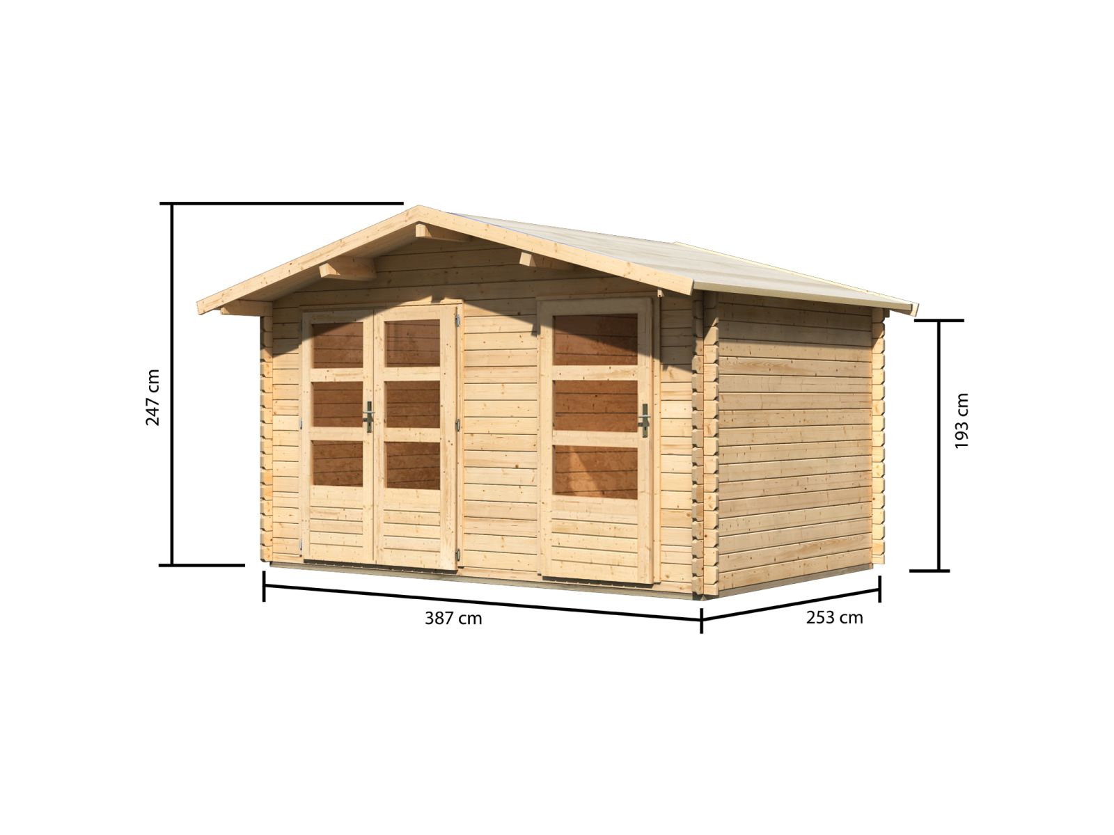 Karibu Gartenhaus Radur 0 28 mm 2-Raum-Haus