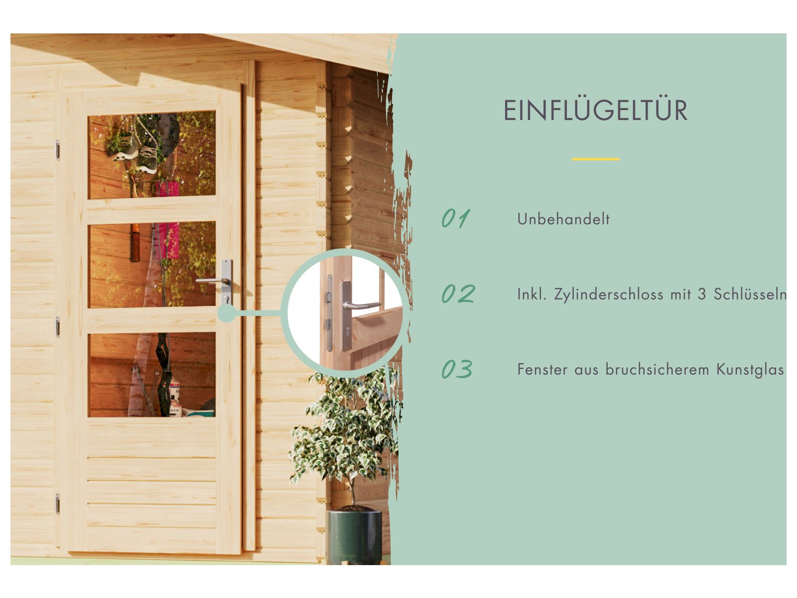 Karibu Gartenhaus Radur 0 28 mm 2-Raum-Haus