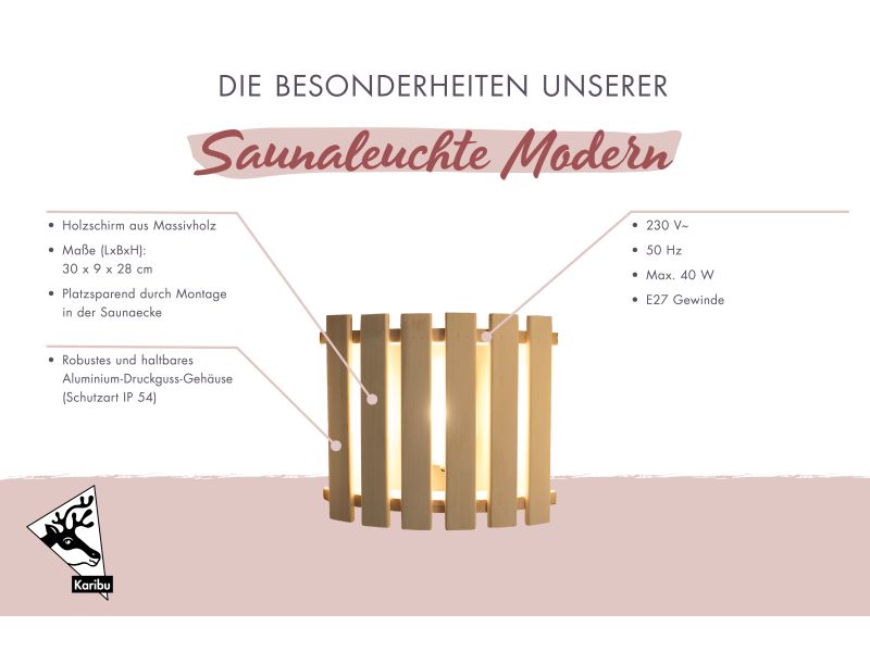Karibu Saunaleuchte Modern