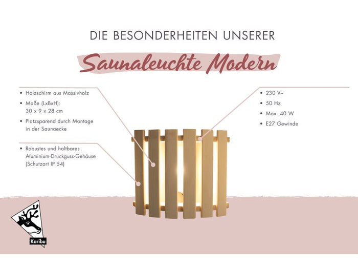 Karibu Saunaleuchte Modern