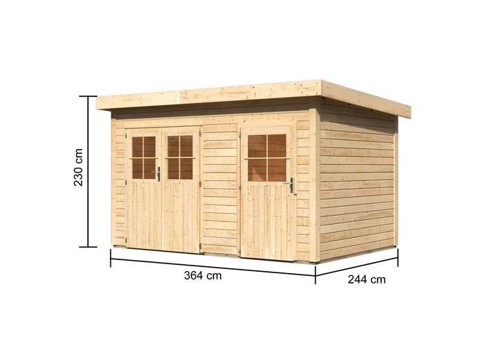 Karibu Gartenhaus Tintrup 2-Raum-Haus natur 28 mm