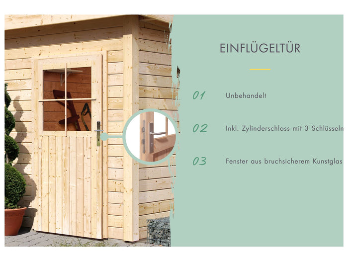 Karibu Gartenhaus Tintrup 2-Raum-Haus natur 28 mm