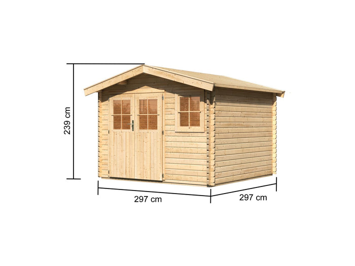 Gartenhaus 38 mm Felsenau 3 naturbelassen