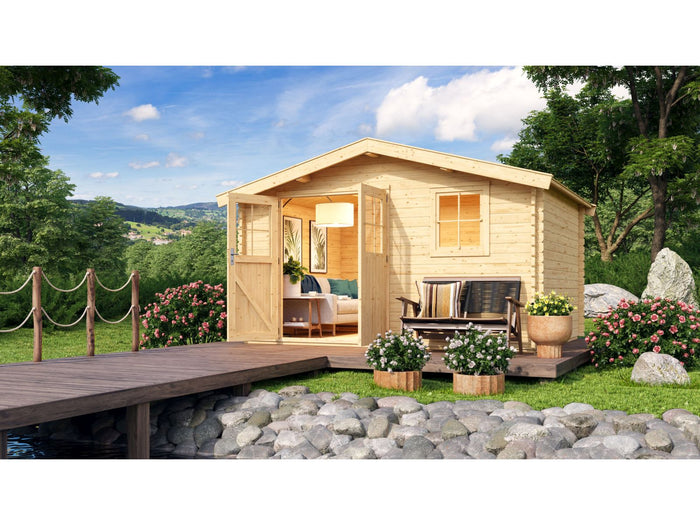 Gartenhaus 38 mm Felsenau 5 naturbelassen