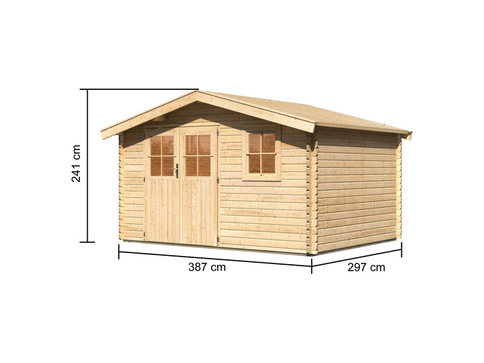 Gartenhaus 38 mm Felsenau 5 naturbelassen