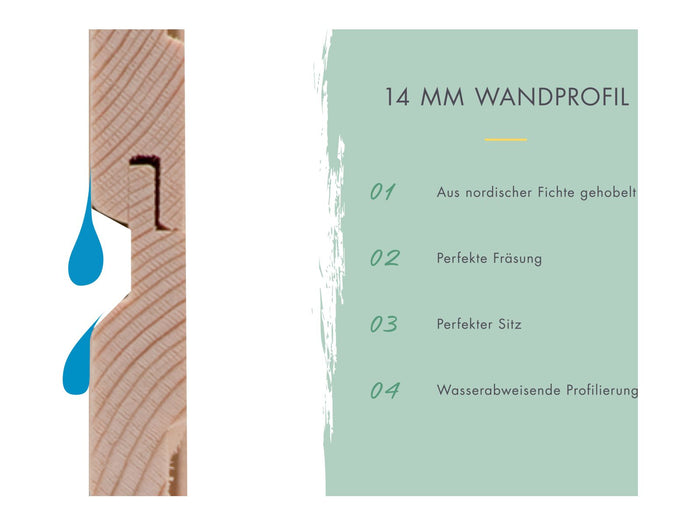 Karibu Gerätehaus Merseburg 2 natur 14 mm