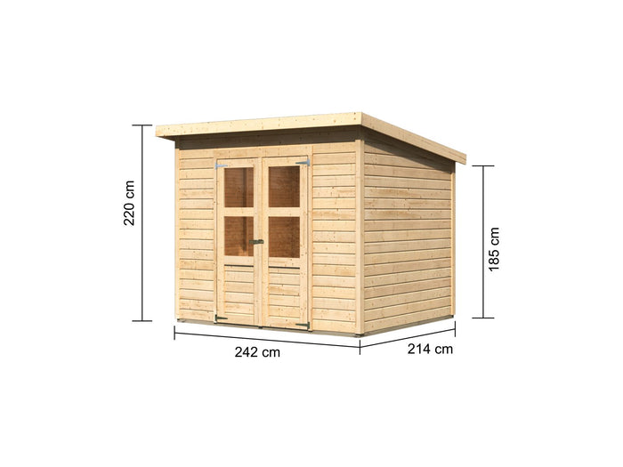 Karibu Gerätehaus Merseburg 5 natur 14 mm