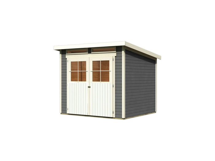 Karibu Gartenhaus Glücksburg 4 terragrau 19 mm