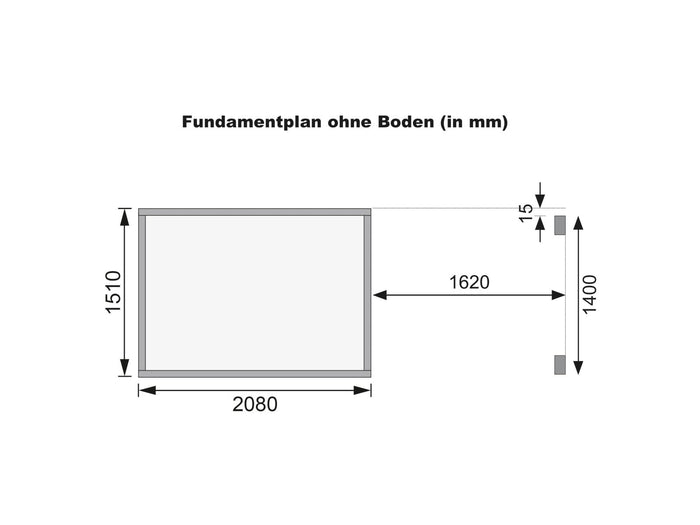 Karibu Gerätehaus Merseburg 3 SET mit Anbaudach