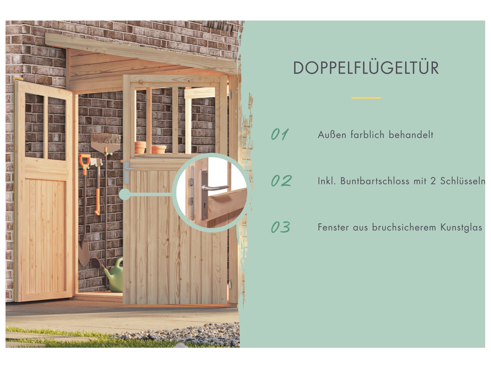 Karibu Gartenhaus Bomlitz 4 natur 19 mm