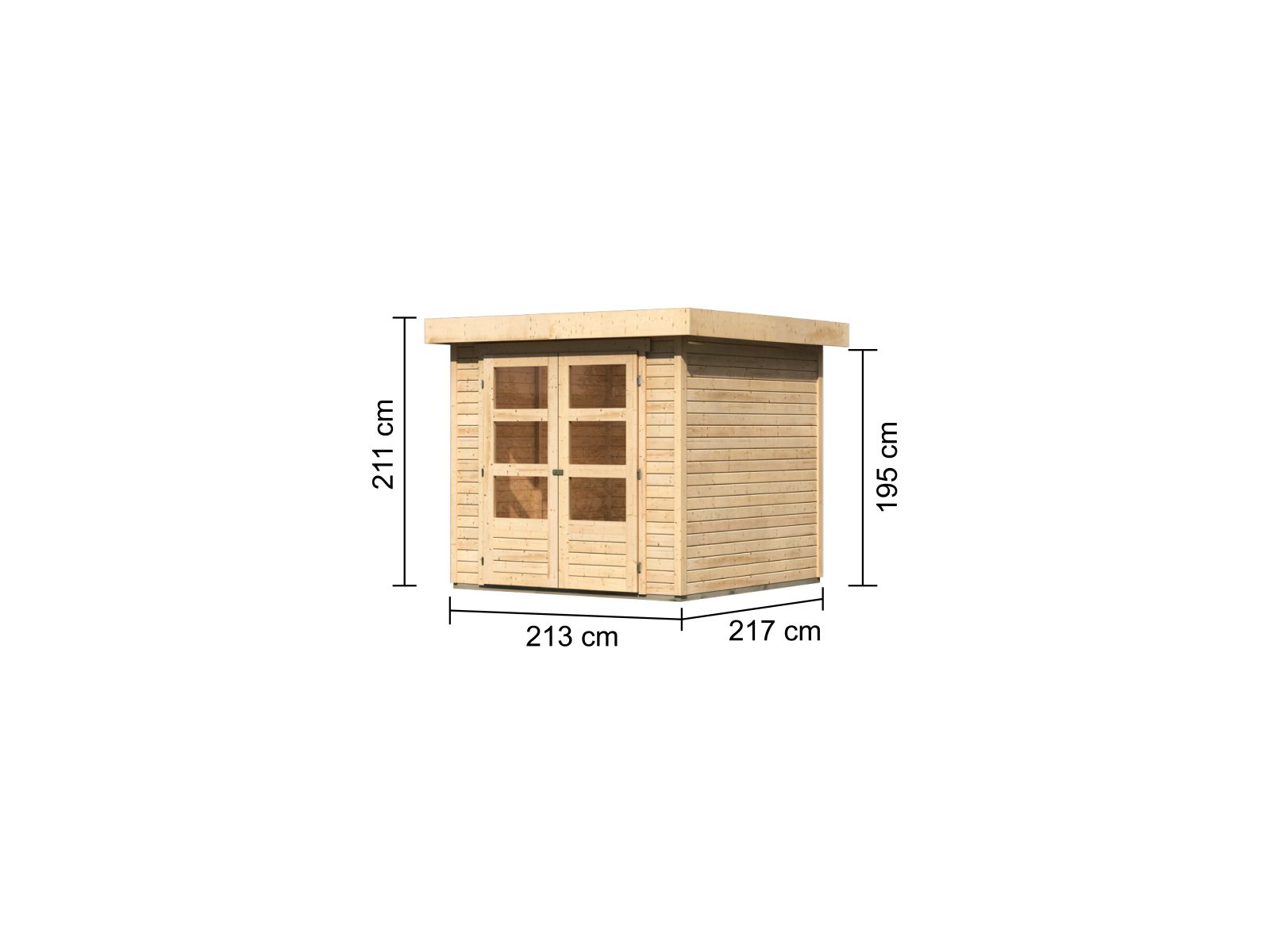 Karibu Gartenhaus Askola 2 natur 19 mm
