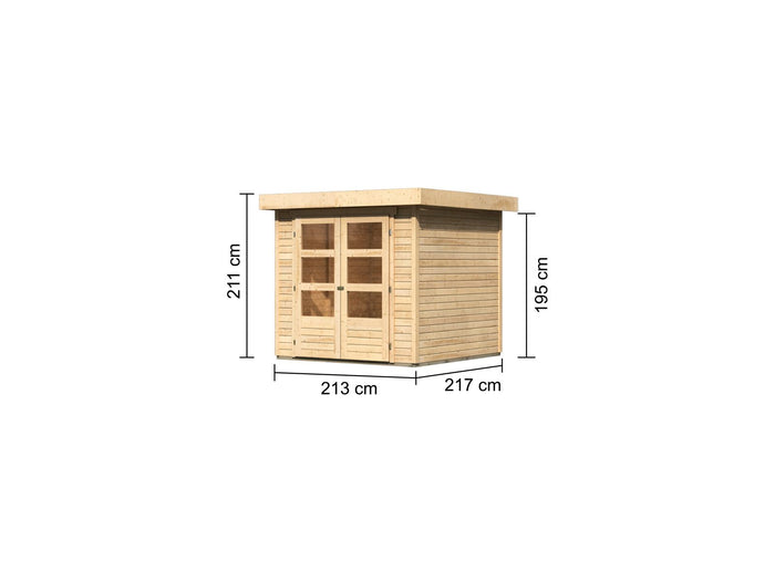 Karibu Gartenhaus Askola 2 natur 19 mm