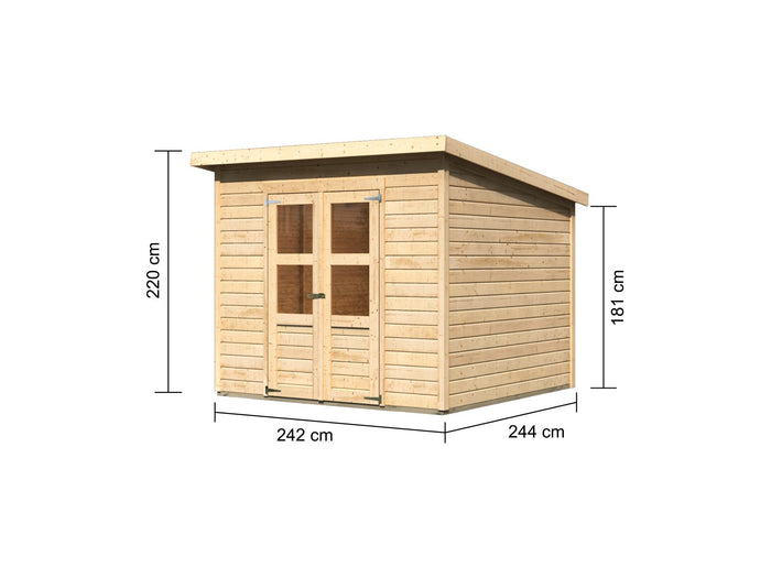 Karibu Gerätehaus Merseburg 6 natur 14 mm