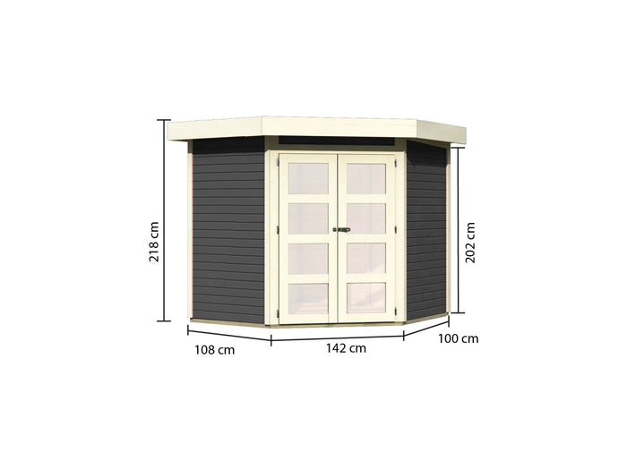 Karibu Gartenhaus Goldendorf 3 terragrau 19 mm