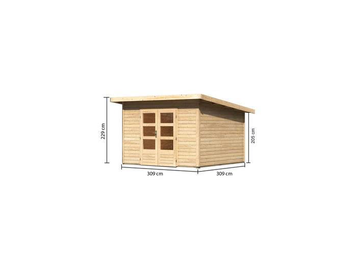 Karibu Gartenhaus Northeim 3 naturbelassen 38 mm